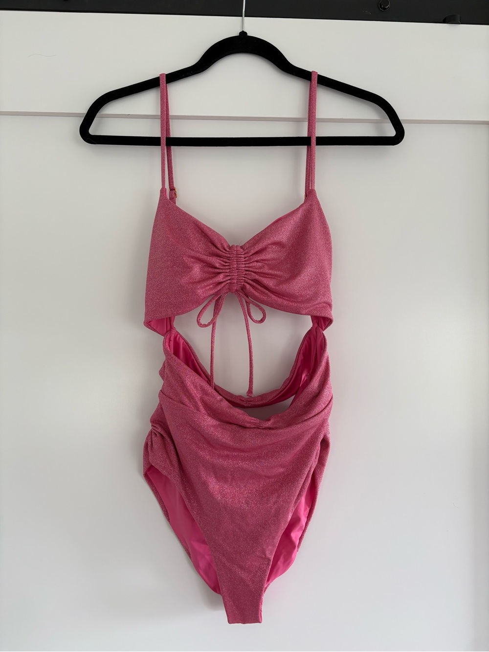l*space Pink Shimmer Cutout One-Piece Swimsuit